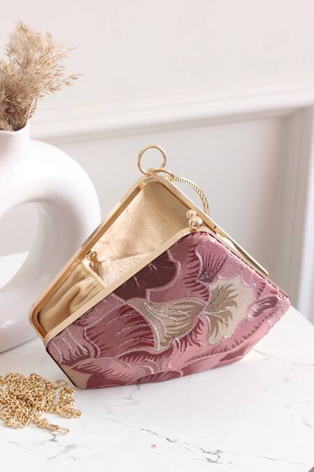 Shop_Boxwish By Bhumika_Pink Sequins, Embroidery Clutch