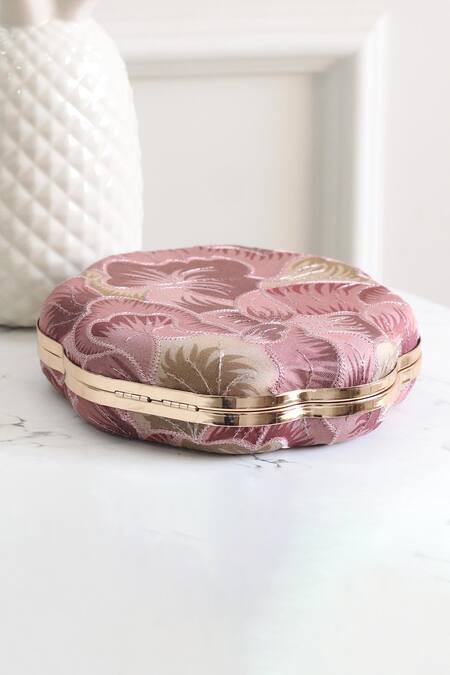 Buy_Boxwish By Bhumika_Purple Embroidery Floral Thread Clutch _Online_at_Aza_Fashions