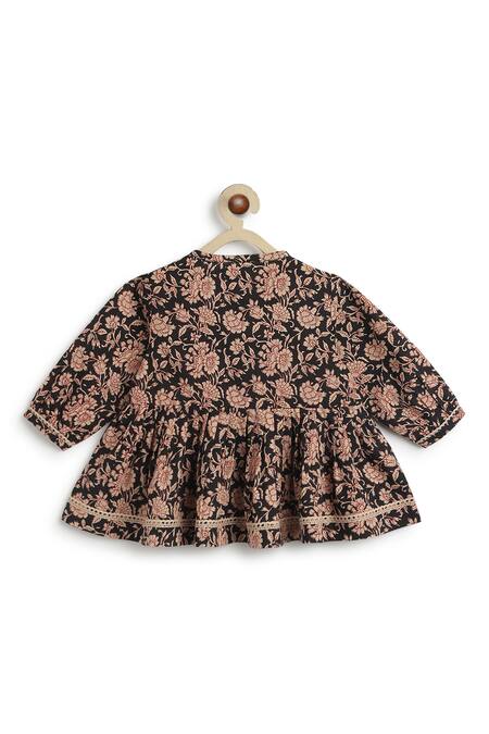 Buy Tiber Taber Black Cotton Floral Print Top And Culottes Set Buy_Tiber Taber_Black Cotton Floral Print Top And Culottes Set