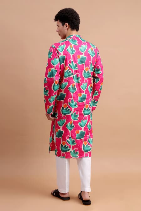 The Cotton Staple Abstract Floral Cotton Kurta Set 