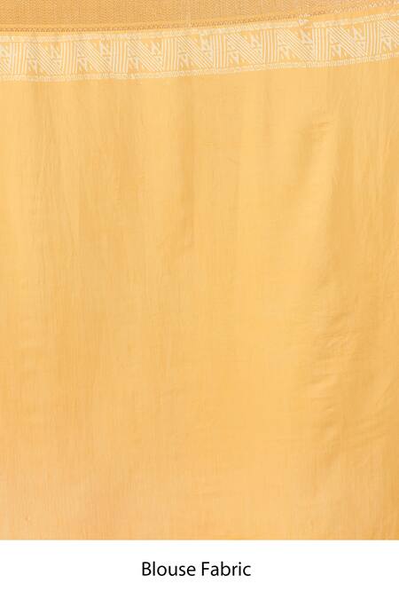 Naintara Bajaj Yellow Viscose Handblock Print Saree With Blouse Online at Aza Fashions Naintara Bajaj_Yellow Viscose Handblock Print Saree With Blouse _Online_at_Aza_Fashions