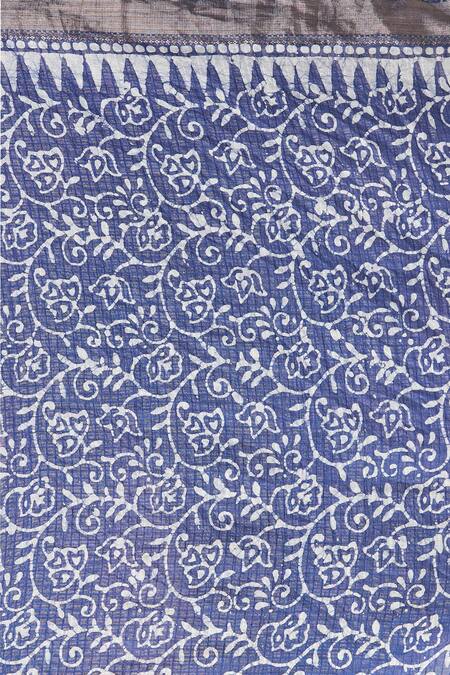 Naintara Bajaj Blue Chanderi Geometric Woven Saree With Running Blouse at Aza Fashions Naintara Bajaj_Blue Chanderi Geometric Woven Saree With Running Blouse_at_Aza_Fashions