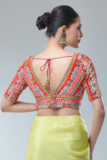 Samyukta Singhania Abstract Print Saree Blouse 