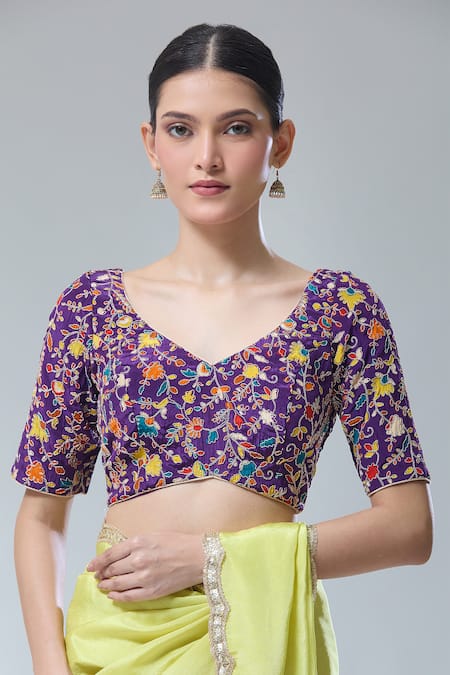 Samyukta Singhania Garden Print Saree Blouse 