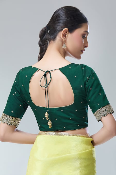 Naintara Bajaj Embroidered Green Saree Blouse 