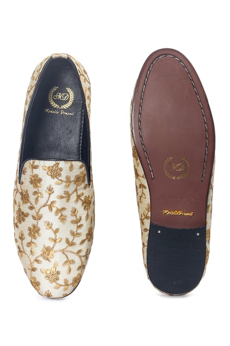 Domani Floral Vine Embroidered Slip-On Shoes 