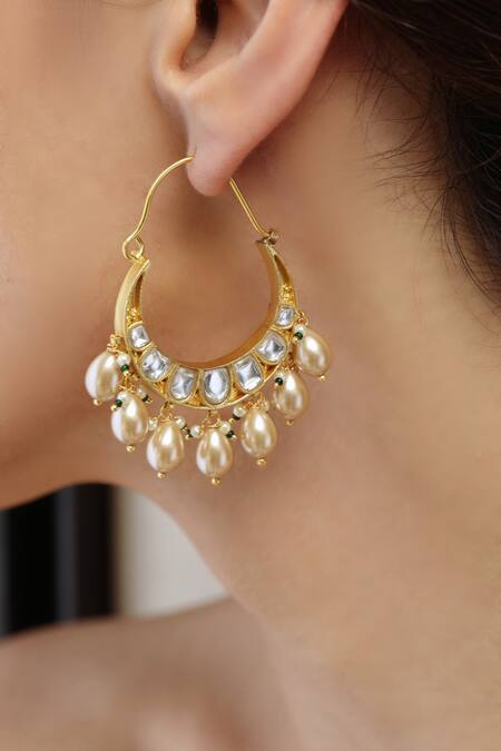 Shop Joules By Radhika Multi Color Stones, Beads Chandbali Earrings at Aza Fashions Shop_Joules By Radhika_Multi Color Stones, Beads Chandbali Earrings_at_Aza_Fashions