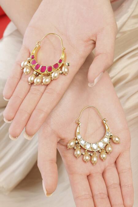 Joules By Radhika Multi Color Stones, Beads Chandbali Earrings Online at Aza Fashions Joules By Radhika_Multi Color Stones, Beads Chandbali Earrings_Online_at_Aza_Fashions