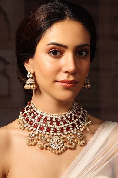 Joules by Radhika Stone Embellished Choker Necklace Set 