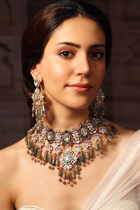 Joules by Radhika Gold Plated Stone & Bead Necklace Set 