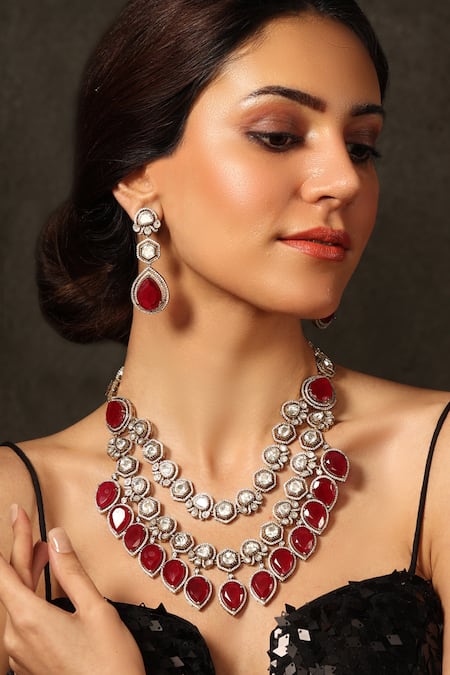 Joules by Radhika Layered Stone & Bead Necklace Set 