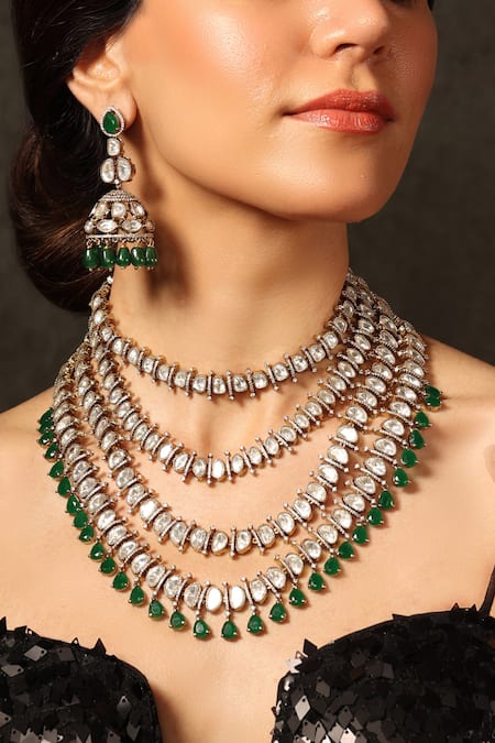 Joules by Radhika Layered Stone & Bead Necklace Set 