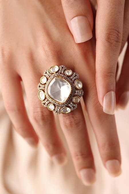 Joules by Radhika Floral Stone Embellished Ring 