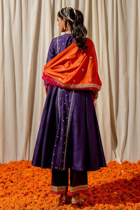 Pooja-Keyur Bandhej Embroidered Anarkali With Pant 