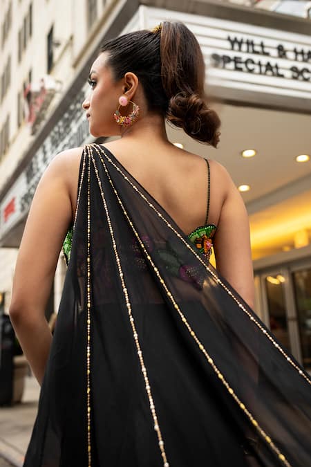 Papa Don't Preach Slit Pre-Draped Saree With Embroidered Bustier 