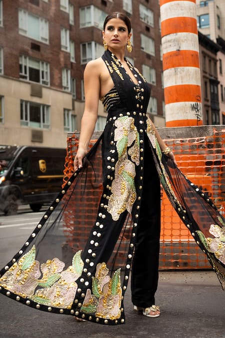 Papa Don't Preach Floral Patchwork Draped Blazer Set 