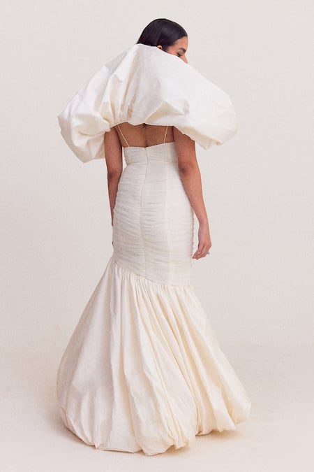 Tisharth By Shivani Pearl Embellished Bubble Hem Maxi Dress 