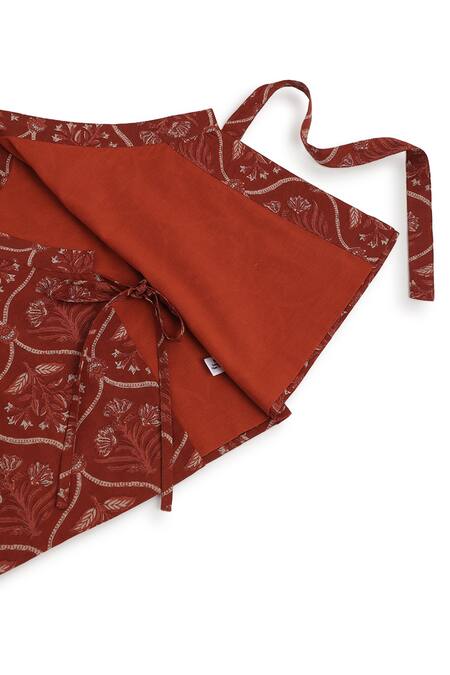 Shop Tiber Taber Maroon Cotton Embroidery Mughal Print Bundi And Kurta Set Online at Aza Fashions Shop_Tiber Taber_Maroon Cotton Embroidery Mughal Print Bundi And Kurta Set_Online_at_Aza_Fashions