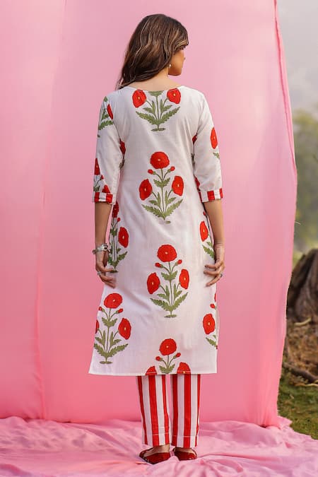 Gulaal Floral Hand Print Kurta Set 