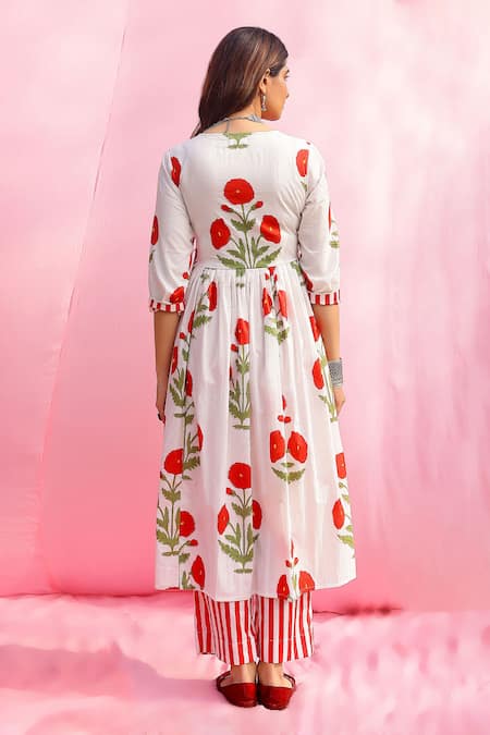 Gulaal Floral Print Angarkha Kurta Set 