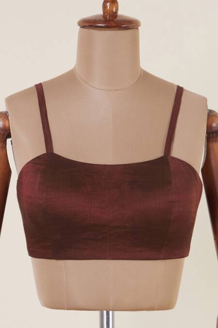 Dressfolk Maroon Tissue Sindoori Crinkled Handloom Saree With Running Blouse Online at Aza Fashions Dressfolk_Maroon Tissue Sindoori Crinkled Handloom Saree With Running Blouse _Online_at_Aza_Fashions