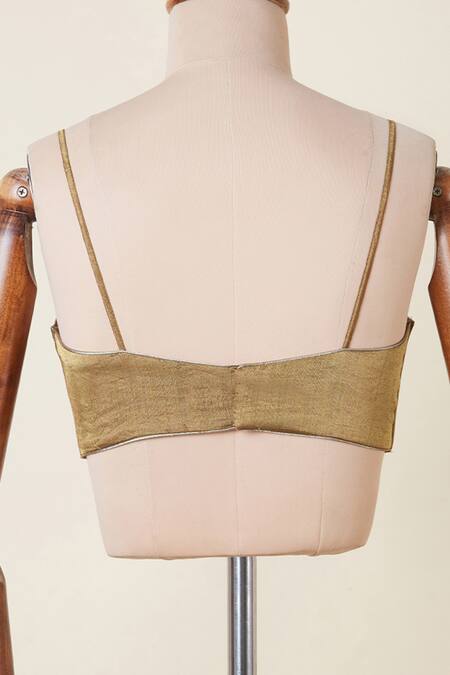 Shop_Dressfolk_Red Chanderi Zari Striped Pre-draped Saree Set With Running Blouse_Online_at_Aza_Fashions