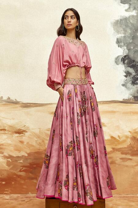 Buy Punit Balana Pink Chanderi , Gota Patti, Embroidery, Diamonds Round Neck Lehenga Set Online at Aza Fashions Buy_Punit Balana_Pink Chanderi , Gota Patti, Embroidery, Diamonds Round Neck Lehenga Set _Online_at_Aza_Fashions