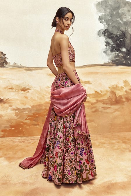 Punit Balana Floral Vine Embroidered Lehenga Set 