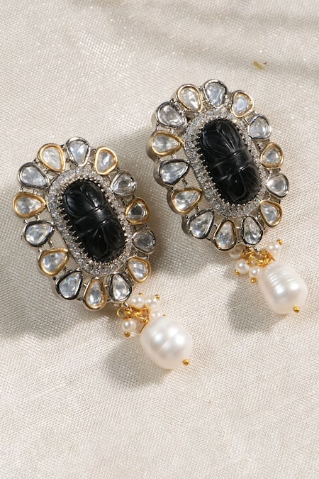 Shop_Amaara Jewels_Black Pearls, Stones Blossom Choker Set 