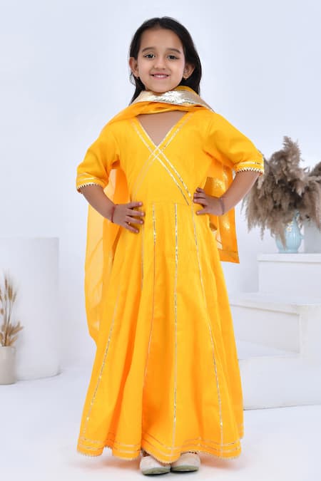 Bannhi by Priyanka Rathore Gota Embellished Anarkali & Dupatta Set 