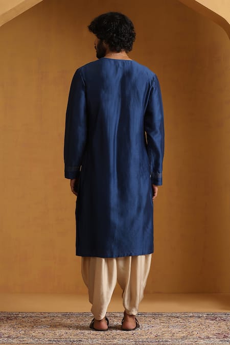 Shop Weaver Story Beige Chanderi Embroidery Striped Panel Angarkha And Dhoti Pant at Aza Fashions Shop_Weaver Story_Beige Chanderi Embroidery Striped Panel Angarkha And Dhoti Pant _at_Aza_Fashions