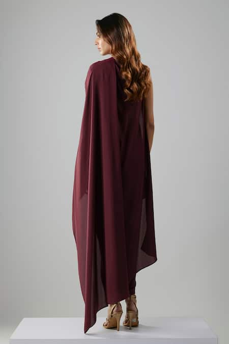 NA-KA One Shoulder Draped Gown 