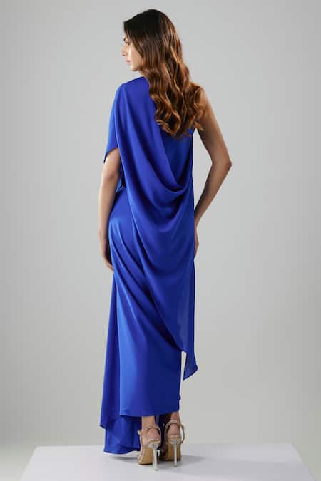 NA-KA Draped One Shoulder Gown 