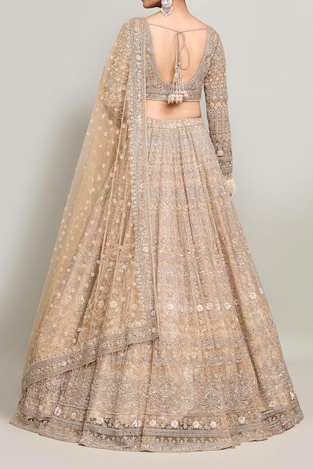 Kalighata Gold Embroidered Bridal Lehenga Set 