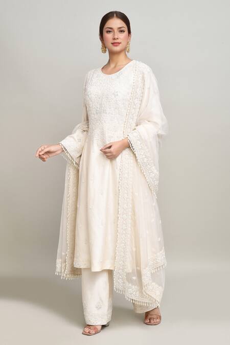 Kalighata Tonal Embroidered Floral Kurta Set 