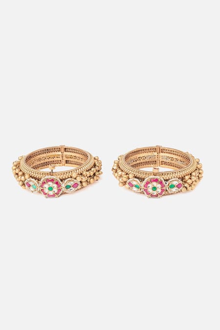 Vivinia By Vidhi Mehra Bloom Vine Embellished Bangles Set 