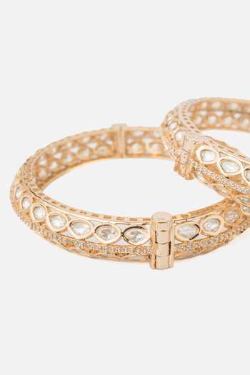 Vivinia By Vidhi Mehra Gold Plated Stones Kundan Polki Bangles Set Online at Aza Fashions Vivinia By Vidhi Mehra_Gold Plated Stones Kundan Polki Bangles Set _Online_at_Aza_Fashions