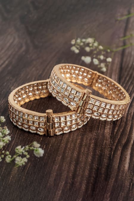 Vivinia By Vidhi Mehra Quad Design Kundan Polki Bangles