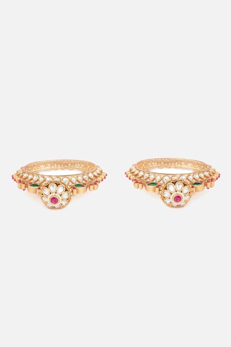 Vivinia By Vidhi Mehra Bahar Bloom Gold Plated Bangles Set 