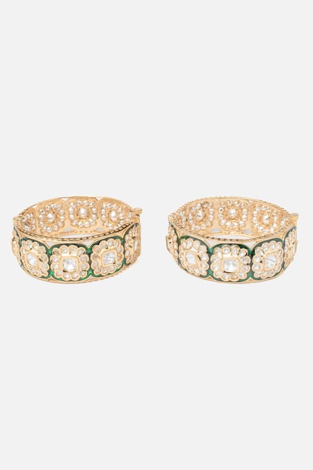 Vivinia By Vidhi Mehra Bahar Kundan Polki Bangles Set 