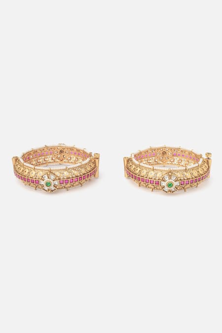Vivinia By Vidhi Mehra Bahara Stone Embellished Bangles Set 
