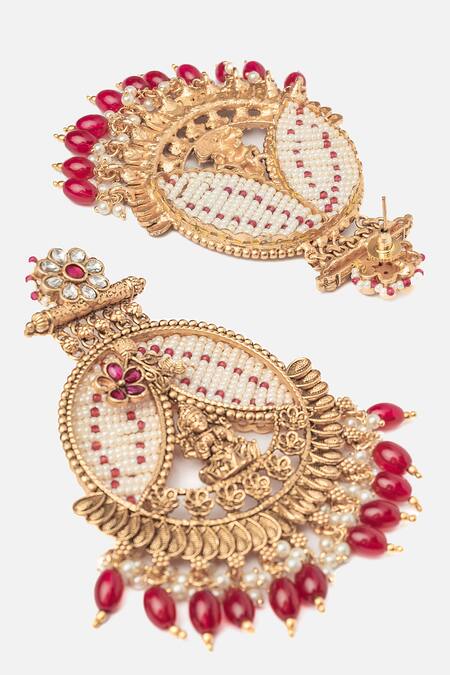 Buy Vivinia By Vidhi Mehra Gold Plated Pearls, Stones, Beads Deity Carved Temple Chandbalis Online at Aza Fashions Buy_Vivinia By Vidhi Mehra_Gold Plated Pearls, Stones, Beads Deity Carved Temple Chandbalis _Online_at_Aza_Fashions