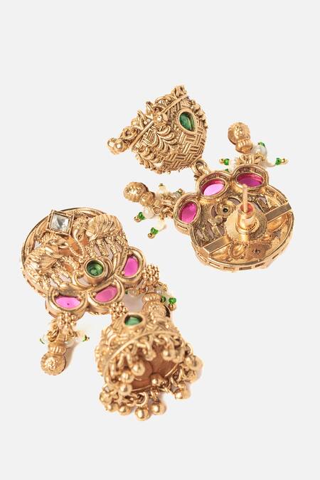 Buy Vivinia By Vidhi Mehra Gold Plated Pearls, Stones Blossom Vine Carved Necklace Set Online at Aza Fashions Buy_Vivinia By Vidhi Mehra_Gold Plated Pearls, Stones Blossom Vine Carved Necklace Set _Online_at_Aza_Fashions