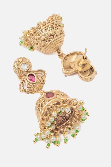 Buy Vivinia By Vidhi Mehra Gold Plated Pearls, Stones Ornate Crest Necklace Set Online at Aza Fashions Buy_Vivinia By Vidhi Mehra_Gold Plated Pearls, Stones Ornate Crest Necklace Set _Online_at_Aza_Fashions