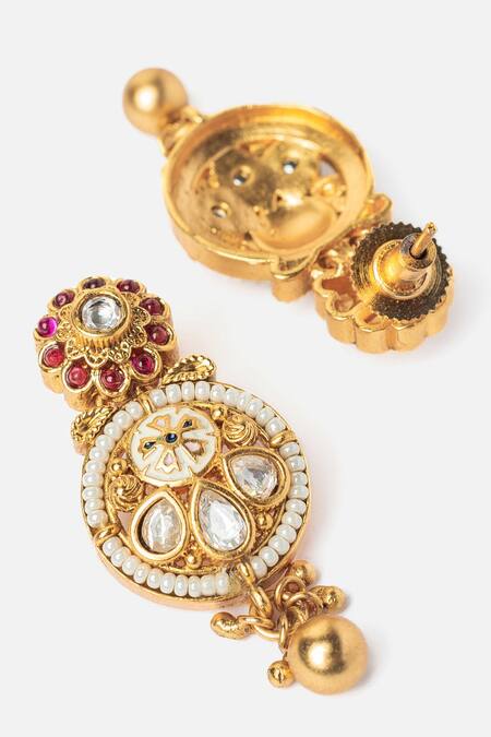 Buy Vivinia By Vidhi Mehra Gold Plated Stones Floral Carved Necklace Set Online at Aza Fashions Buy_Vivinia By Vidhi Mehra_Gold Plated Stones Floral Carved Necklace Set _Online_at_Aza_Fashions