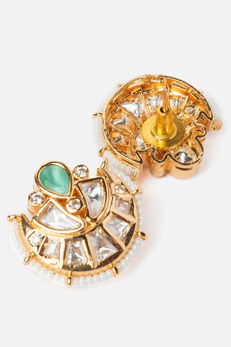 Buy Vivinia By Vidhi Mehra Gold Plated Pearls, Stones, Beads Crescent Dew Necklace Set Online at Aza Fashions Buy_Vivinia By Vidhi Mehra_Gold Plated Pearls, Stones, Beads Crescent Dew Necklace Set _Online_at_Aza_Fashions