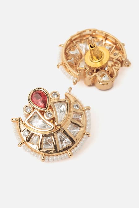 Buy Vivinia By Vidhi Mehra Gold Plated Pearls, Stones, Beads Crescent Necklace Set Online at Aza Fashions Buy_Vivinia By Vidhi Mehra_Gold Plated Pearls, Stones, Beads Crescent Necklace Set _Online_at_Aza_Fashions