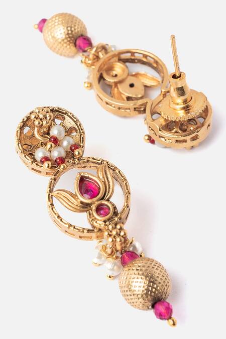 Buy Vivinia By Vidhi Mehra Gold Plated Pearls, Stones, Beads Padma Motif Necklace Set Online at Aza Fashions Buy_Vivinia By Vidhi Mehra_Gold Plated Pearls, Stones, Beads Padma Motif Necklace Set_Online_at_Aza_Fashions