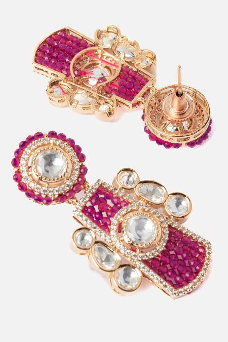 Buy_Vivinia By Vidhi Mehra_Gold Plated Beads, Stones And Embellished Necklace Set _Online_at_Aza_Fashions