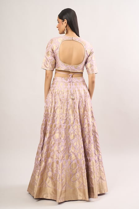 Studio Iris India Floral Vine Woven Lehenga Set